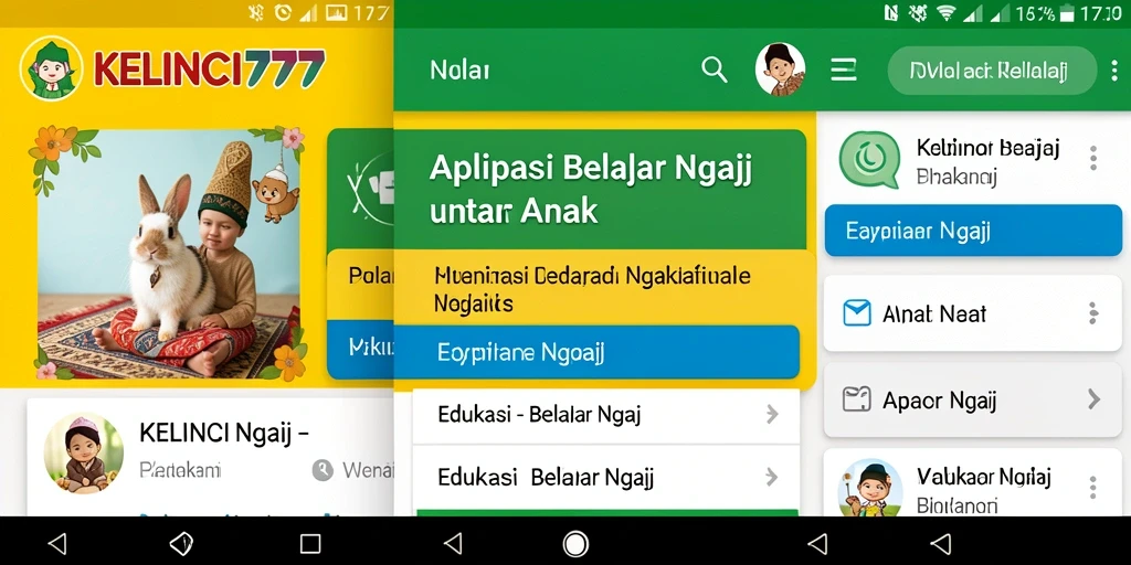 Tampilan antarmuka KELINCI777 dengan fitur belajar ngaji
