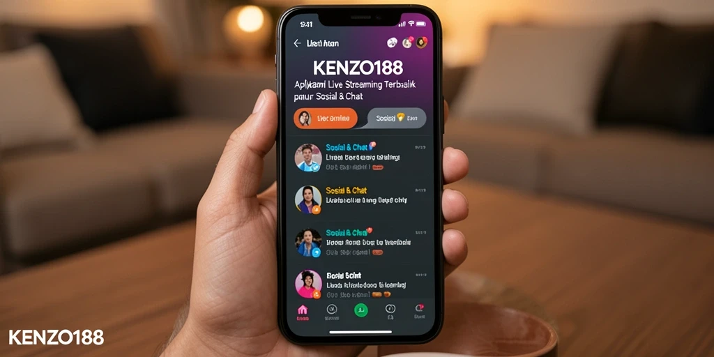 Antarmuka KENZO188 yang menarik untuk Live Streaming dan interaksi sosial.
