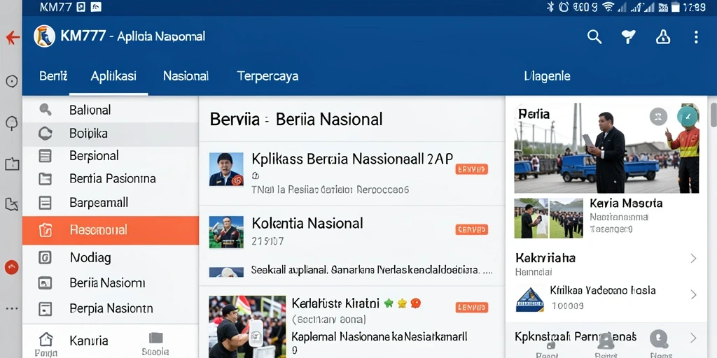 Tampilan antarmuka KM777 yang modern dan mudah digunakan.