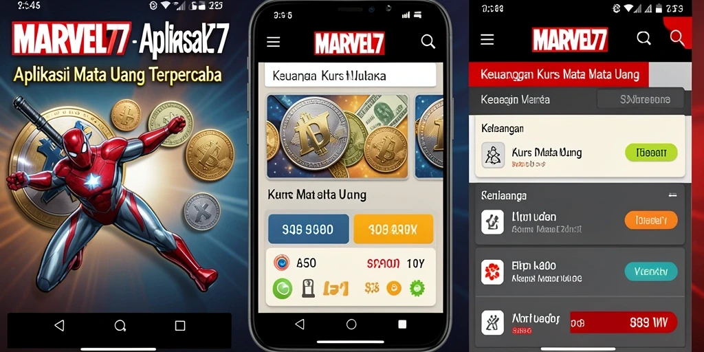 Tampilan antarmuka aplikasi MARVEL77 yang modern dan informatif untuk Kurs Mata Uang.